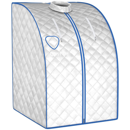 3L Portable Steam Sauna with 9-Level Temperature and Folding Chair-Silver