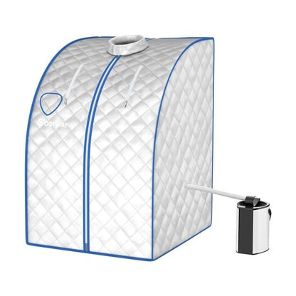 3L Portable Steam Sauna with 9-Level Temperature and Folding Chair-Silver