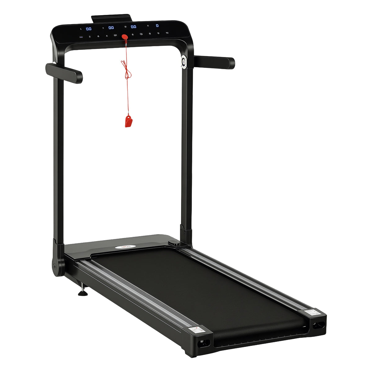 HOMCOM Folding Treadmill, 1.85HP Installation-Free Walking Jogging Running Machine, 12KM/H with 12 Pre-Programs and LED Display for Home Gym Office