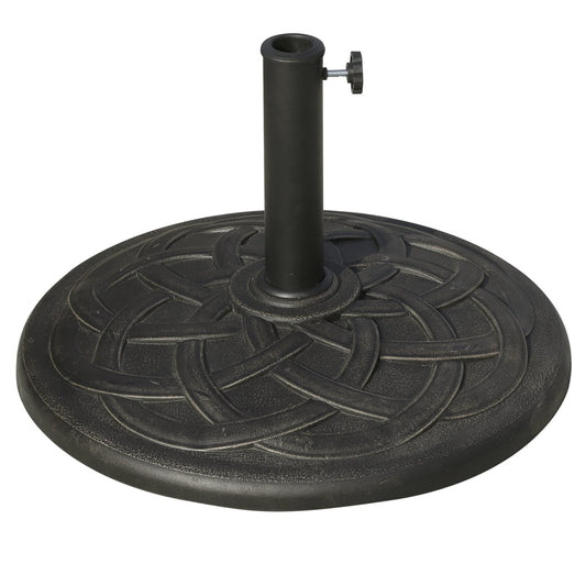 Outsunny 19KG żywiczna podstawa parasola ogrodowego okrągły uchwyt na parasol przeciwsłoneczny pasuje do drążka o średnicy od 38 mm do 48 mm