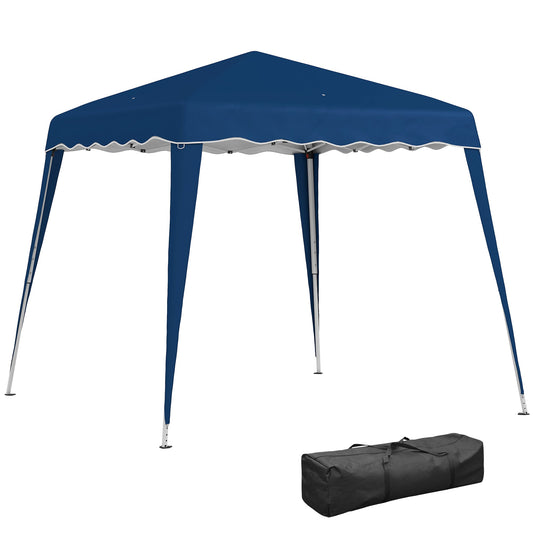 Outsunny 3 m x 3 m podstawa / 2,5 m x 2,5 m góra rozkładana altana z torbą transportową, namiot imprezowy z regulowaną wysokością i ukośnymi nogami, natychmiastowe schronienie na imprezy do ogrodu i na patio