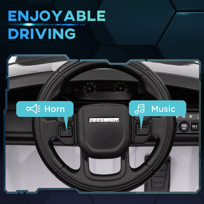 AIYAPLAY Licensed Land Rover Discovery Sport, 12V Kids Ride on Car w/ Remote Control, Lights, Music, Horn, for 3-6 Years, White