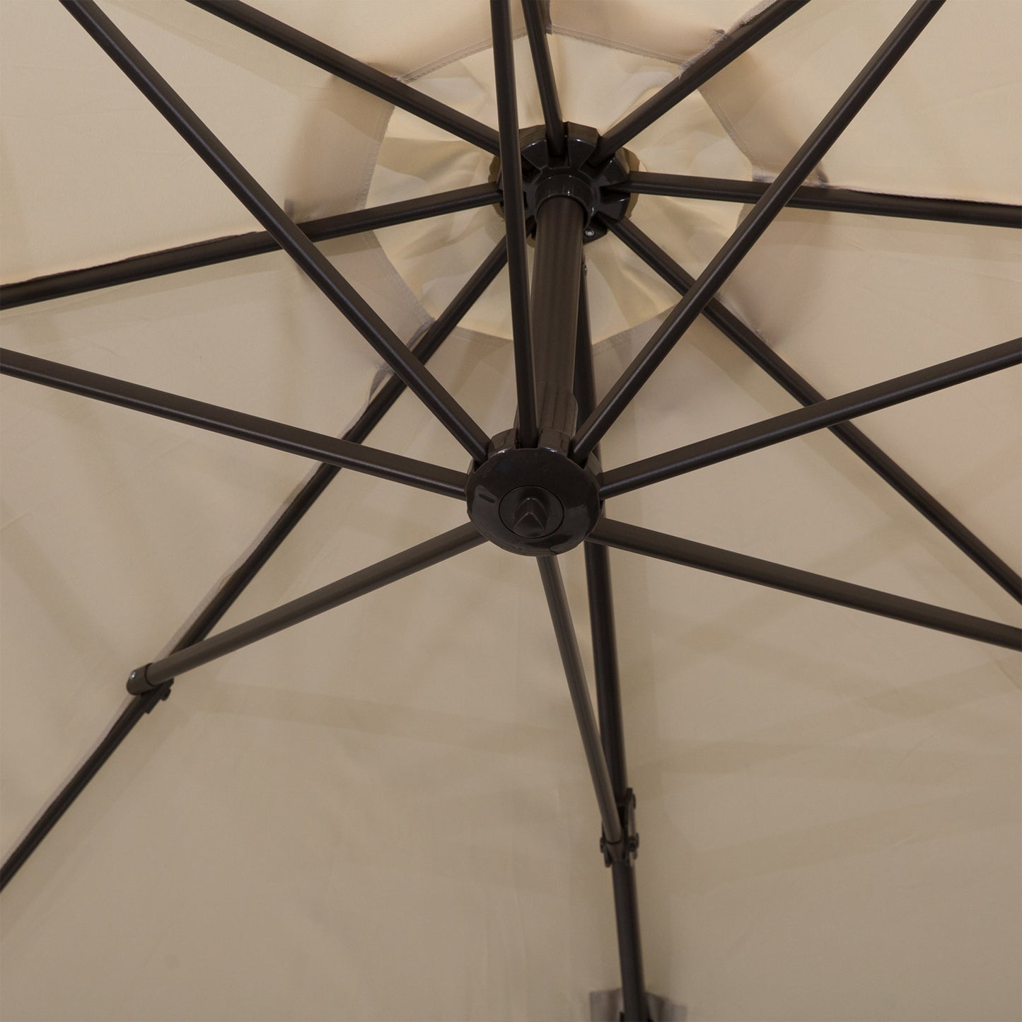 Outsunny 3M Banana Parasol Hanging Cantilever Umbrella W/ Cross Base Hand Crank Aluminium Frame 360√Ç¬∞Rotation Hand Crank-Beige