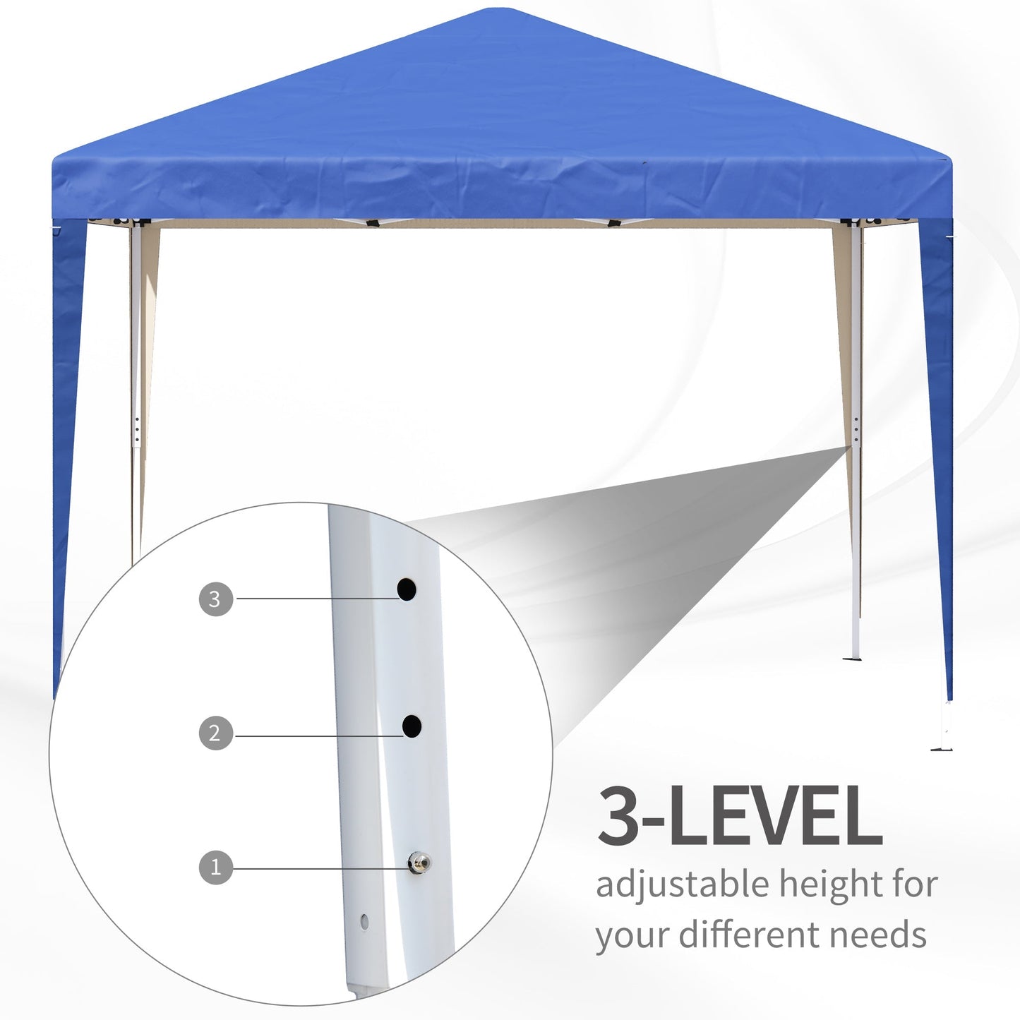 Outsunny 3 x 3M Garden Pop Up Gazebo Marquee Party Tent Wedding Canopy (Blue) + Carrying Bag