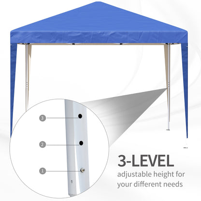 Outsunny 3 x 3M Garden Pop Up Gazebo Marquee Party Tent Wedding Canopy (Blue) + Carrying Bag