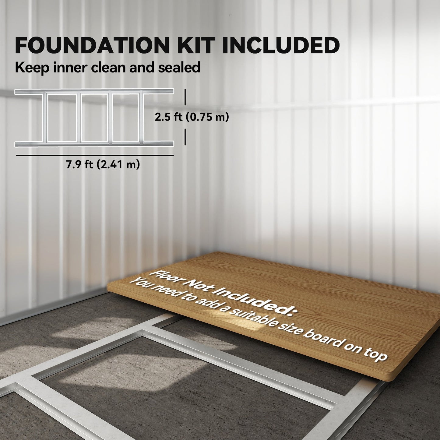 Outsunny 8.5 x 6ft Storage Shed Galvanised Steel Garden Shed, Metal Shed with Foundation Kit, Window, Lockable Wide Doors and Air Vents for Outdoor Patio, Dark Grey