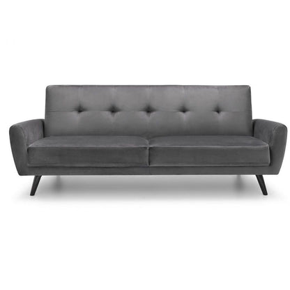 Monza Compact And Stylish 3 Seater Retro Sofa - Dark Grey