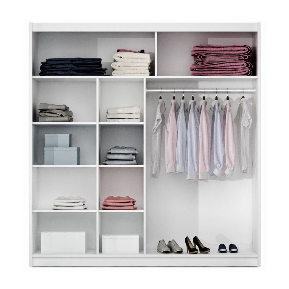 DOVER 203cm Sliding Door Wardrobe Oak Craft / Graphite Glass