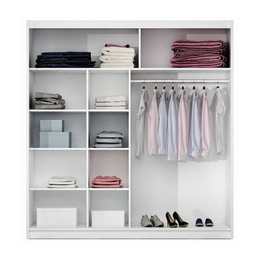 DOVER 203cm Sliding Door Wardrobe Oak Craft / Graphite Glass