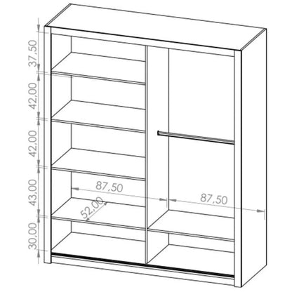 Bonito Sliding Door Wardrobe with Mirror - 180 White