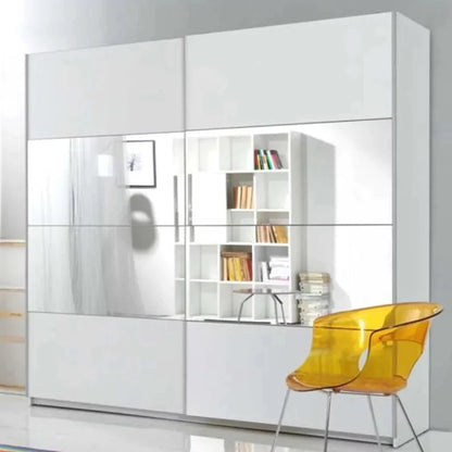 Gamma Sliding Door Wardrobe with Mirror - 200 White