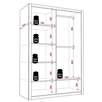 Bonito Sliding Door Wardrobe - 150 White