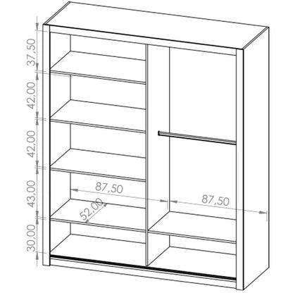 Bonito Sliding Door Wardrobe - 180 Gold Oak