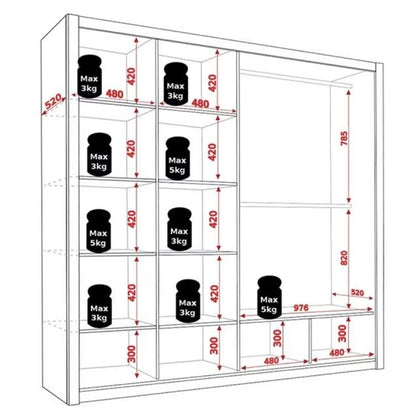 Bonito Sliding Door Wardrobe - 200 White