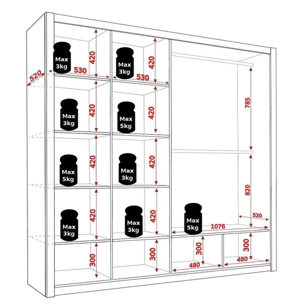 Bonito Sliding Door Wardrobe - 220 White