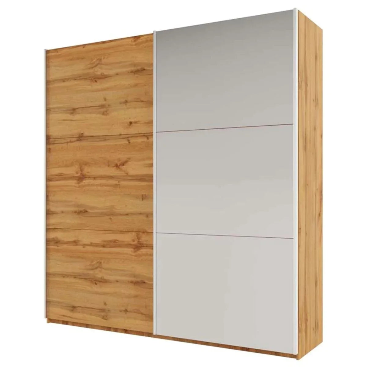 Wokingham Sliding Door Mirror 200cm Wardrobe - White