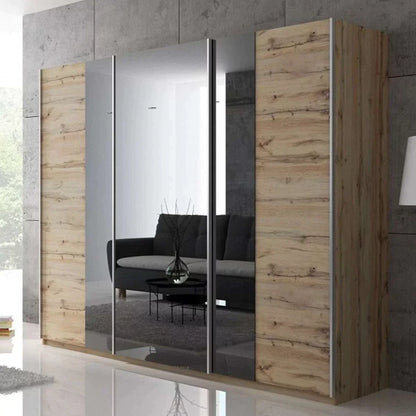 Lothian 3 Sliding Door 250cm Wardrobe with Mirror - White