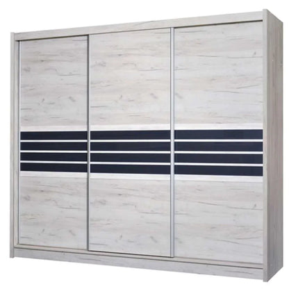 Dacorum Sliding Door 250cm Wardrobe Glass Stripes - Oak or Black