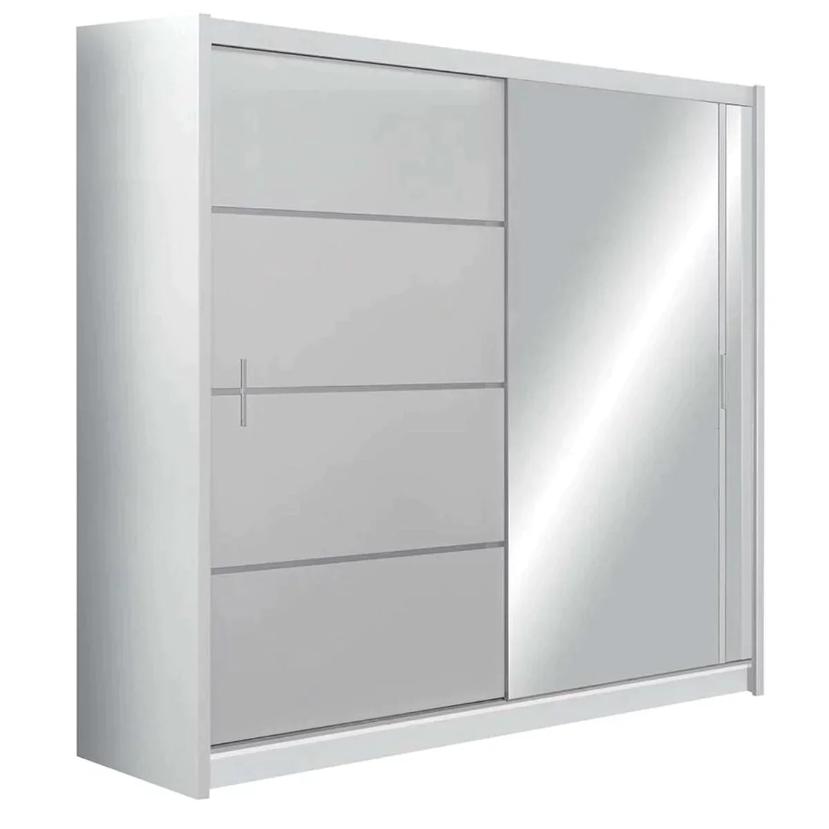 Broadland Sliding Door 203cm Wardrobe with Mirror - Sonoma, Black, White