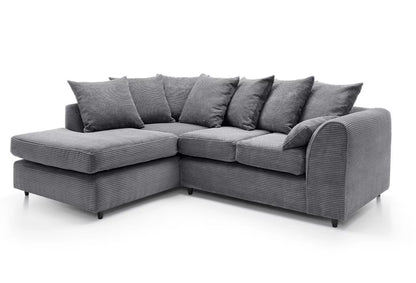 Jill Jumbo Corner Sofa - Grey-Left Facing