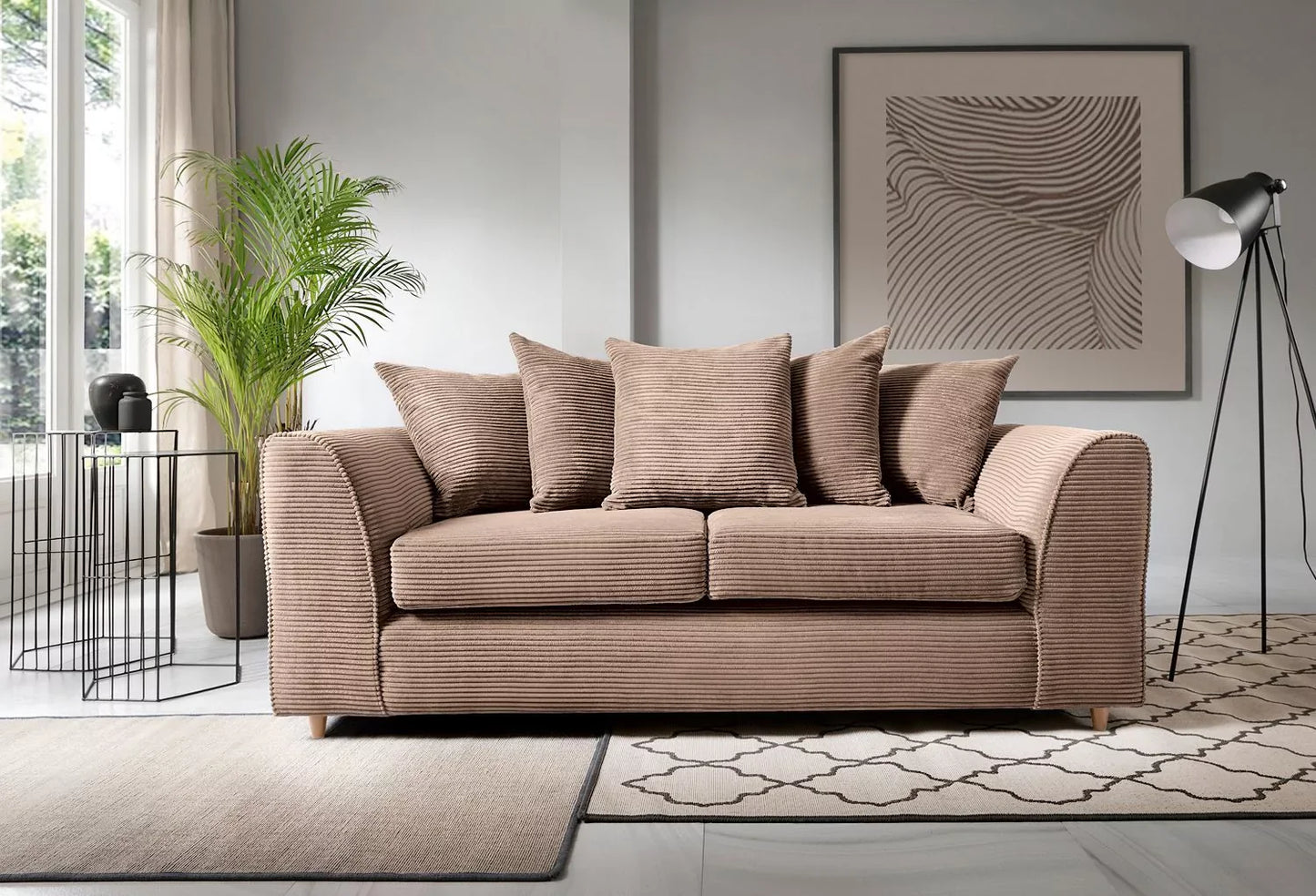 Jill Jumbo 3+2 Seater Sofa - Brown