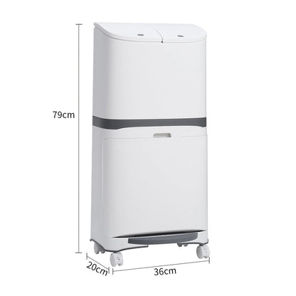 48L Plastic Step On Multi-Compartments Rubbish & Recycling Bin