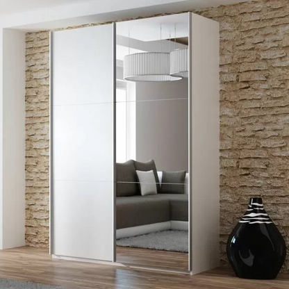 Lisa 2 Sliding Door Mirror Wardrobe White, Black, Grey