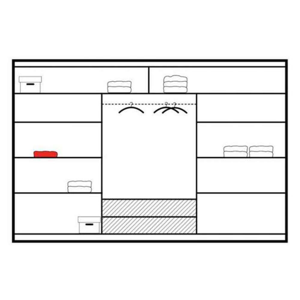 White Full Mirrored Sliding Door Wardrobe 250cm – ALDRIDGE