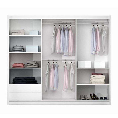 Graphite Mirrored Sliding Door Wardrobe 250cm – OXFORD