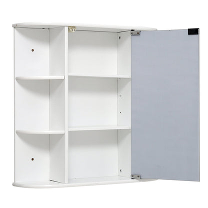 Bathroom Mirror Cabinets Wall Mounted One Door Storage Shelves Furniture White