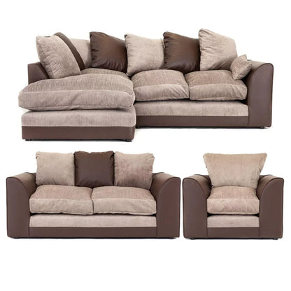 Dylan Chenille Fabric 2 Seater Sofa - Black Grey