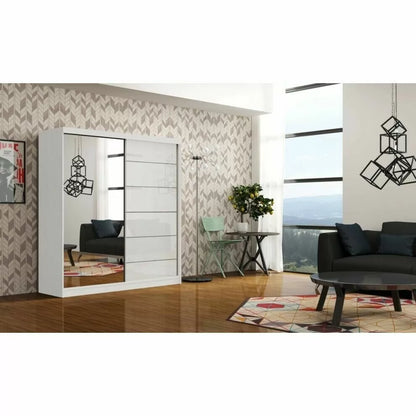 Infinite White High Gloss Sliding Door Wardrobe - 150cm and 180cm