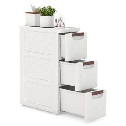 3/4/5/6-Drawer Narrow Storage Cabinet for Small Space-3-Tier