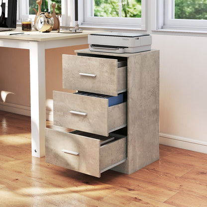 3-Drawer Wooden Dresser Cabinet with Anti-Toppling Device-Grey