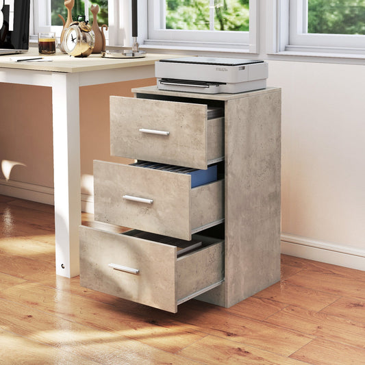 3-Drawer Wooden Dresser Cabinet with Anti-Toppling Device-Grey