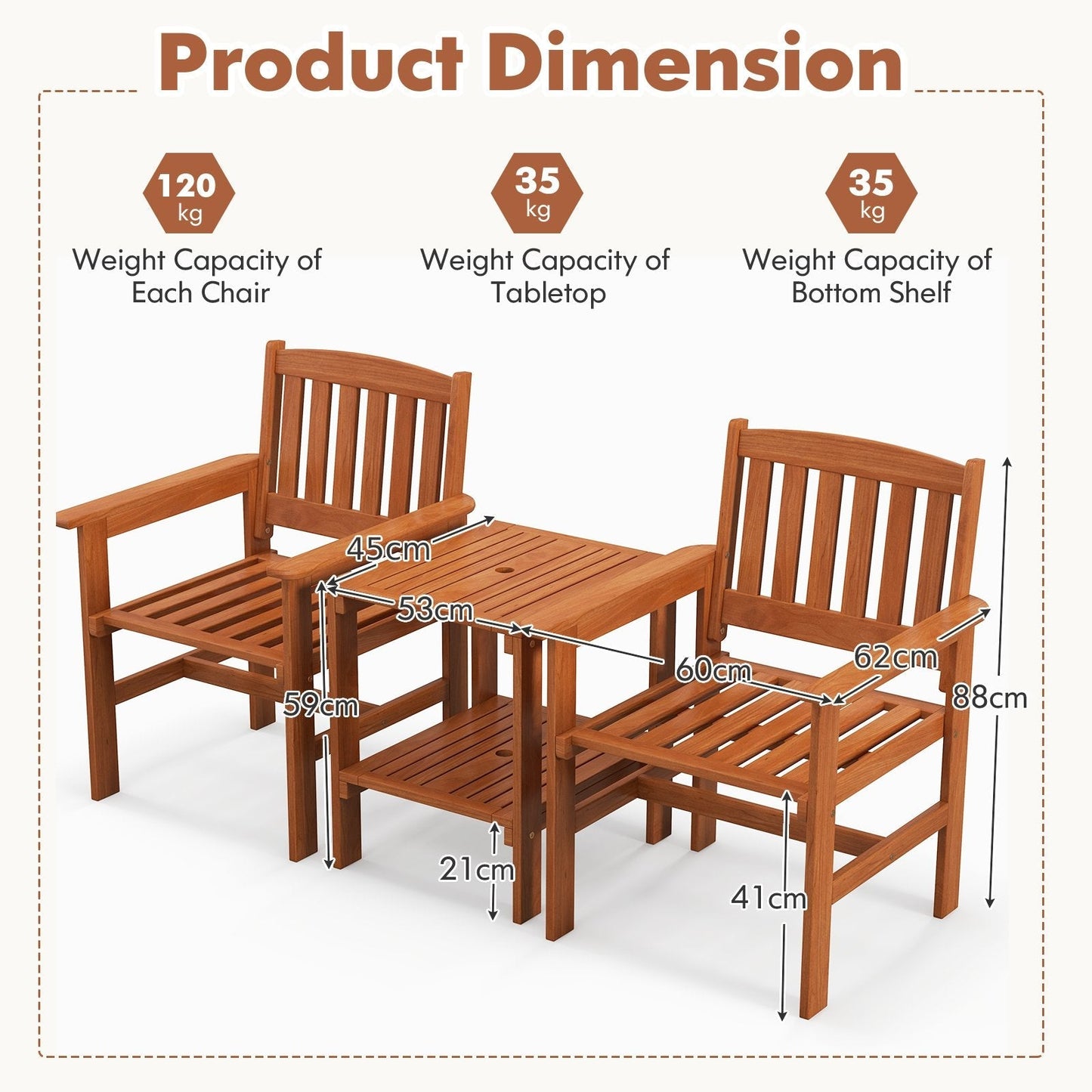 3 Piece Patio Bistro Table and Chairs Set