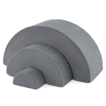 3 Piece Toddlers Climbing Toys with Elastic Filling-Grey