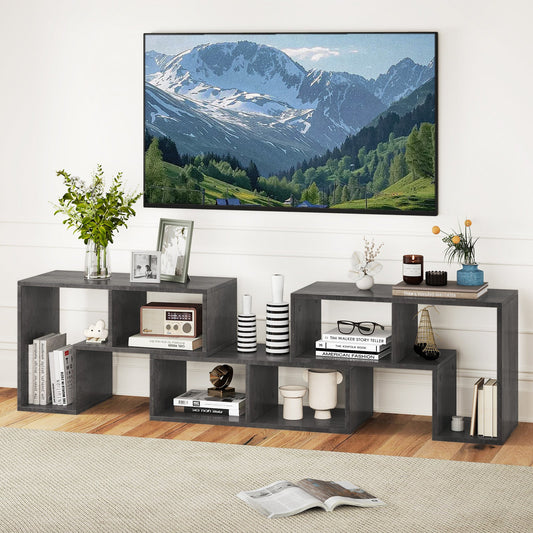 3 Pieces Convertible TV Stand for TVs up to 65 Inches-Grey
