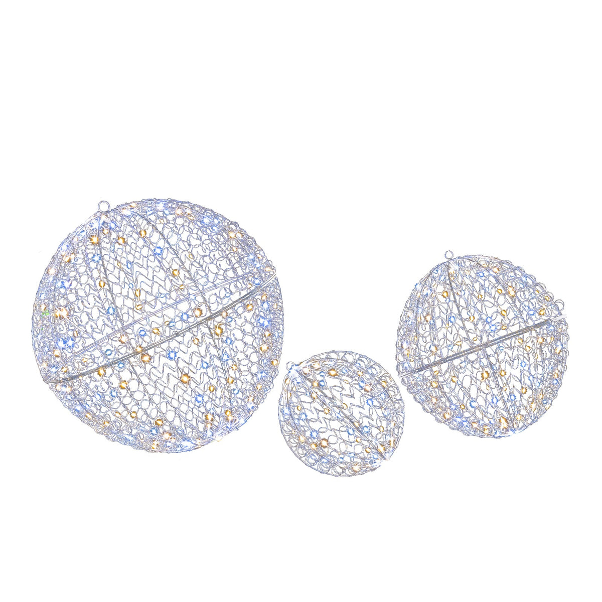 3 Pieces Lighted Christmas Balls with Light Color and 8 Dynamic Modes