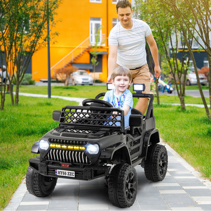 12V Kids Ride on Truck Battery Powered Car with Parental Remote-Black