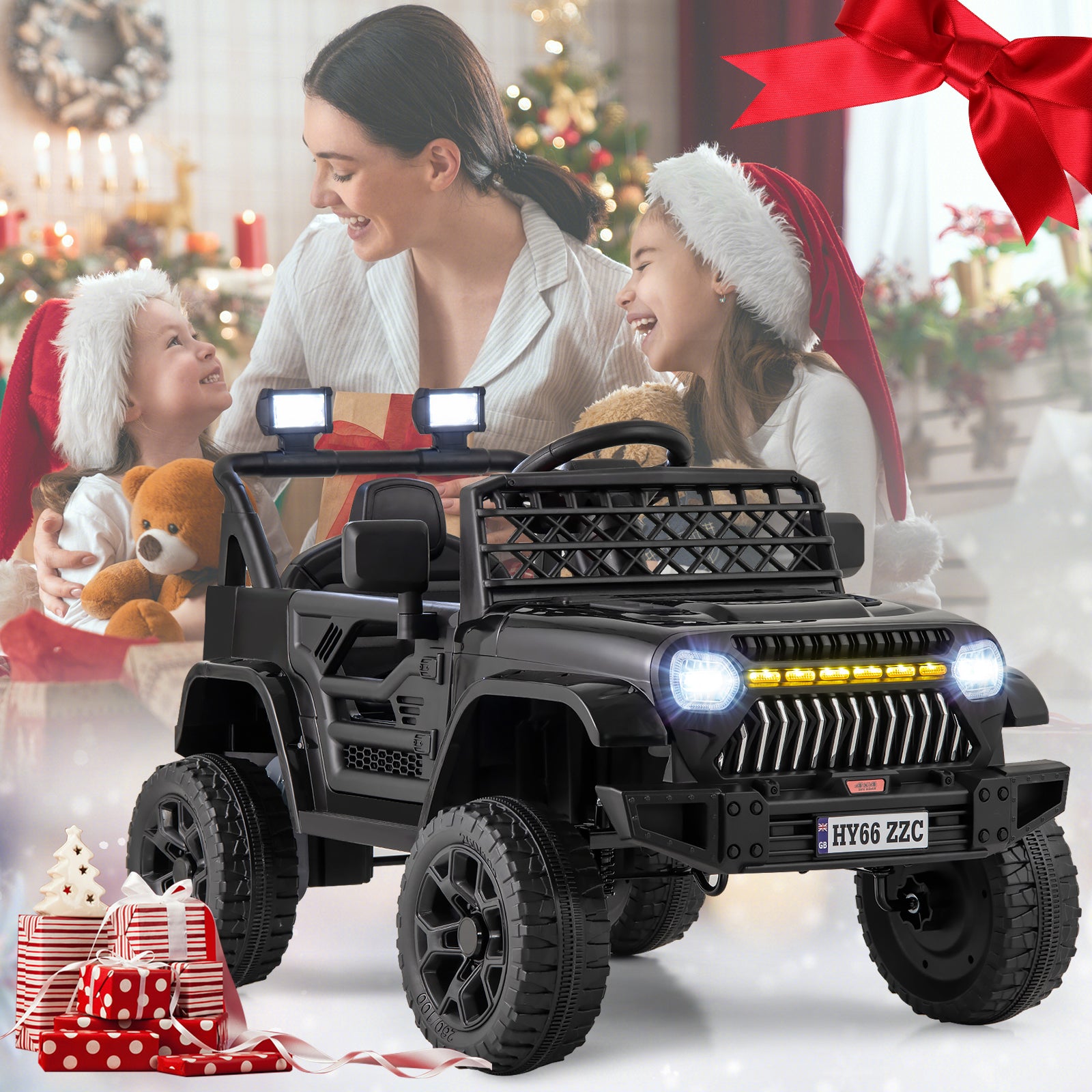 12V Kids Ride on Truck Battery Powered Car with Parental Remote-Black
