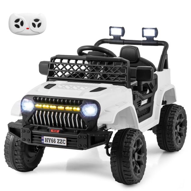 3 Speeds Battery Powered Kids Ride on Truck Car with Parental Remote-White