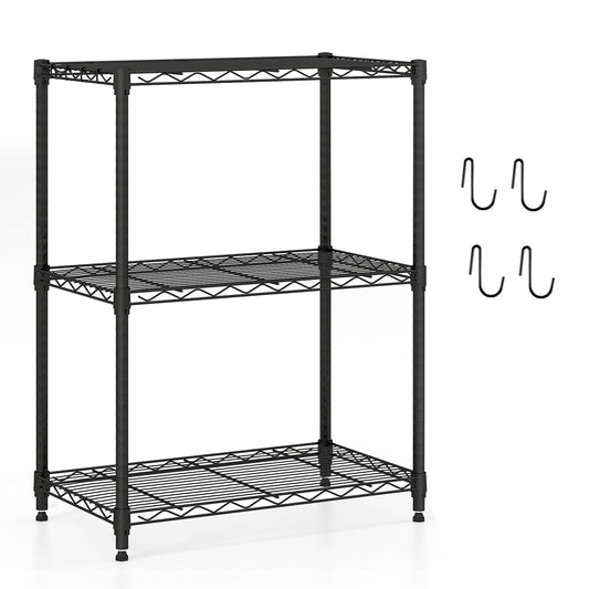3/4/5/6-Tier Wire Shelving Unit Adjustable Metal Storage Shelves with V-shaped Shelving Rack-3-Tier