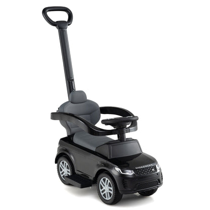 3 in 1 Push Car for Toddlers Licensed Land Rover Discovery Ride on Toy-Black