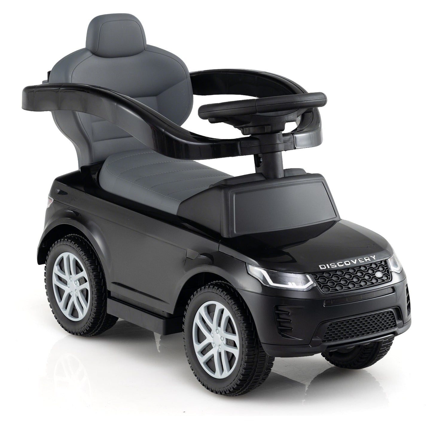 3 in 1 Push Car for Toddlers Licensed Land Rover Discovery Ride on Toy-Black