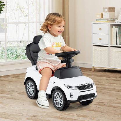3 in 1 Push Car for Toddlers Licensed Land Rover Discovery Ride on Toy-White