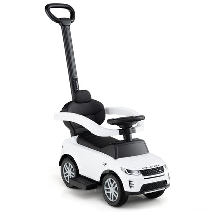 3 in 1 Push Car for Toddlers Licensed Land Rover Discovery Ride on Toy-White