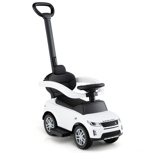 3 in 1 Push Car for Toddlers Licensed Land Rover Discovery Ride on Toy-White