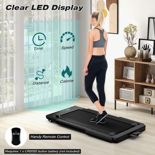 2.25 HP Foldable Treadmill 3 in 1 Walking Pad Under Desk Treadmill-Black