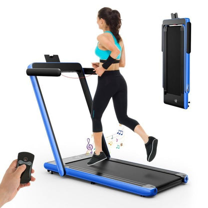 2.25 HP Foldable Treadmill 3 in 1 Walking Pad Under Desk Treadmill-Navy